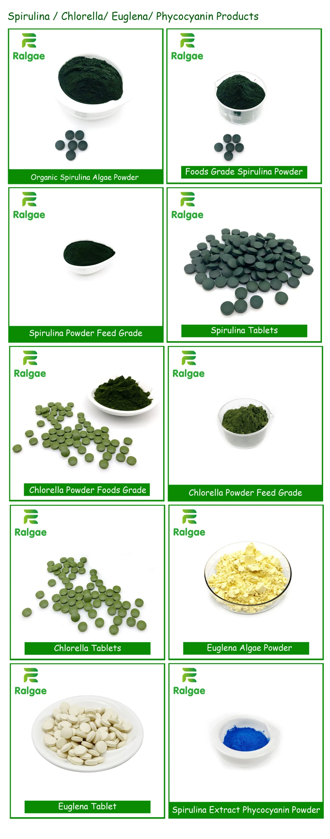 Certified Factory Good Quality Chlorella Agae Tablets Vegan Protein