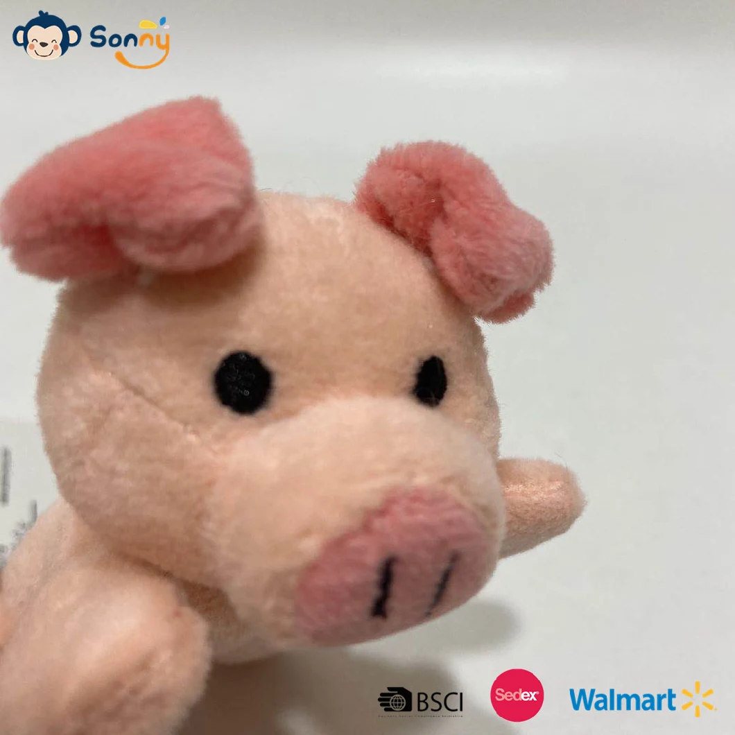 New Small Adorable Lie Prone Pig with Magnet Plush Toy